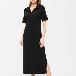 Short-Sleeve Polo Midi Dress